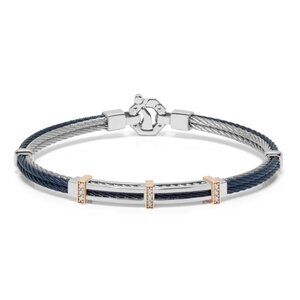 BARAKA Men's BR312501RODB210016 Rose Gold Stainless Steel White Diamond Bracelet